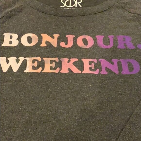 Chaser Dark Grey ‘Bonjour Weekend’ Sweatshirt - Picture 2 of 7